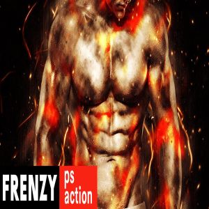 抽象炫酷火焰粒子效果照片处理PS动作 Frenzy Photoshop Action