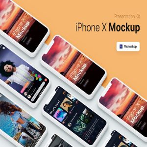 APP界面设计截图预览iPhone 8手机样机模板v2 Presentation Kit – iPhone showcase Mockup插图3