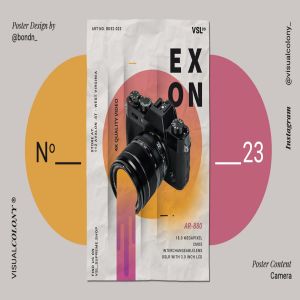 新品上市创意海报设计模板 Camera Mirrorless Poster