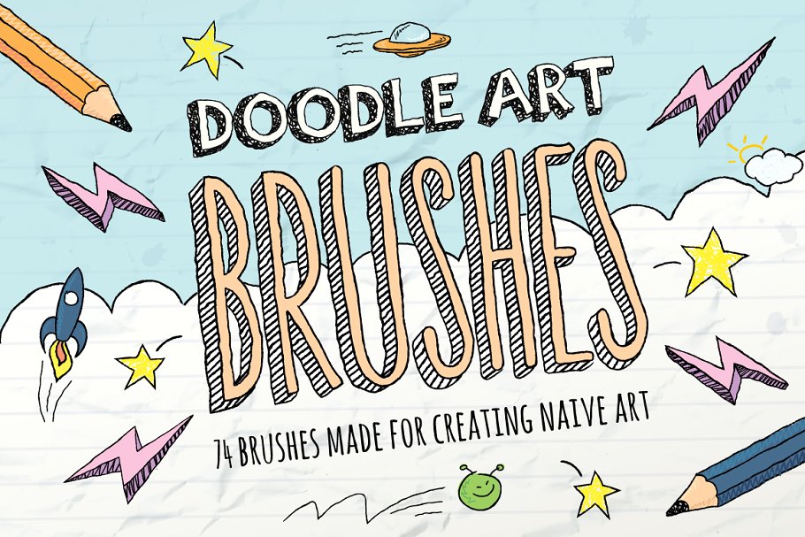 涂鸦笔画AI笔刷 Doodle Brushes
