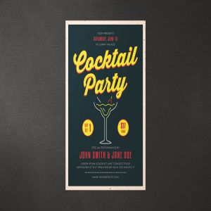鸡尾酒会派对活动海报设计模板 Cocktail Party Flyer