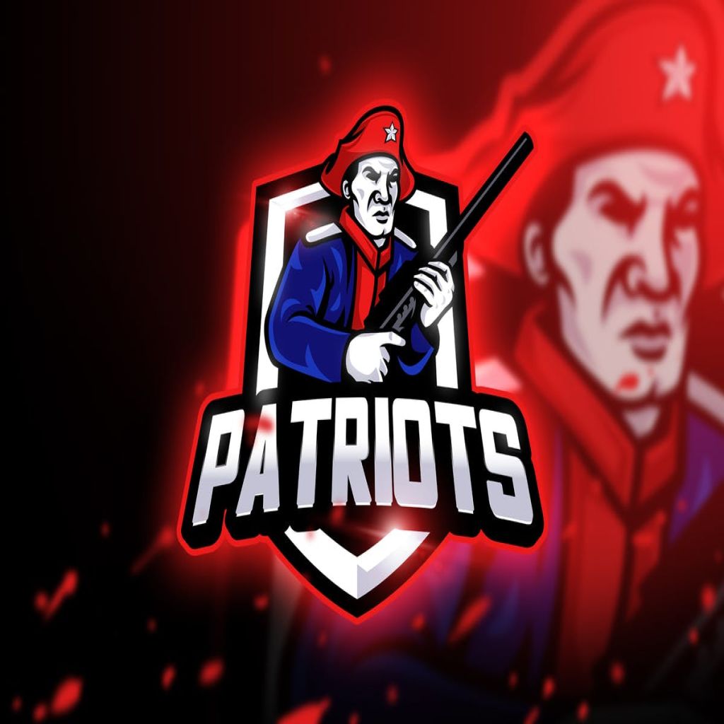 爱国者卡通形象电子竞技游戏战队队徽Logo模板 Patriots Gaming – Mascot & Esport Logo插图