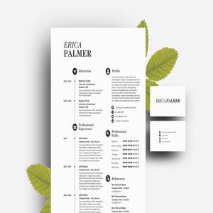 简约实用简历模板&名片模板 Docx resume pack with business card
