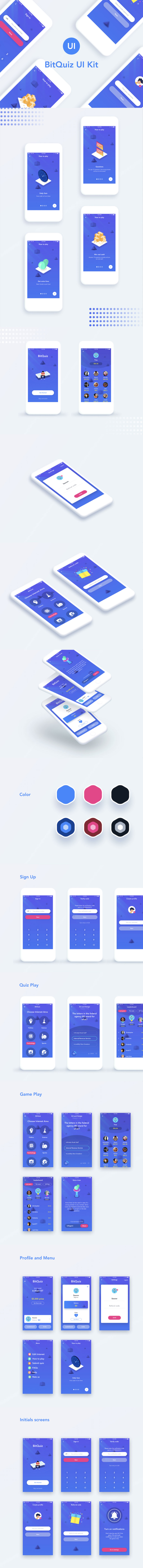 一流设计素材网下午茶：问答测试等互动轻互动小应用APP UI KITS模板套装下载[Sketch]