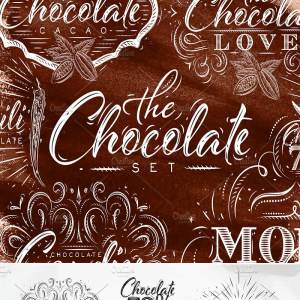 复古巧克力标签插画 Chocolate Set
