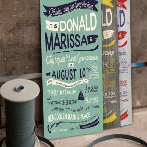 复古手写字体婚礼邀请函设计模板套装Vol.2 Vintage Hand Lettering Wedding Invitation Vol II