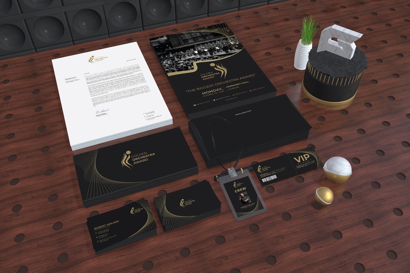 颁奖典礼公司年会办公用品奖品设计套件 Award Ceremony Package Identity