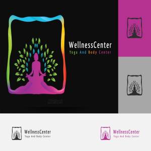 瑜伽培训机构Logo模板 Yoga Wellness Logo插图1