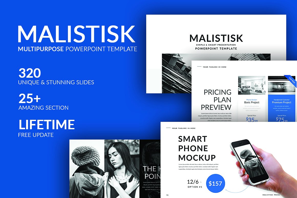 多用途幻灯片演示模板集合 Malistisk Multipurpose Powerpoint