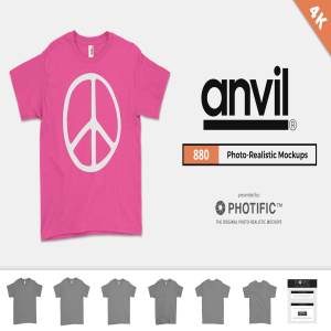 女士T恤服装样机 Anvil 880 Women’s T-Shirt Mockups