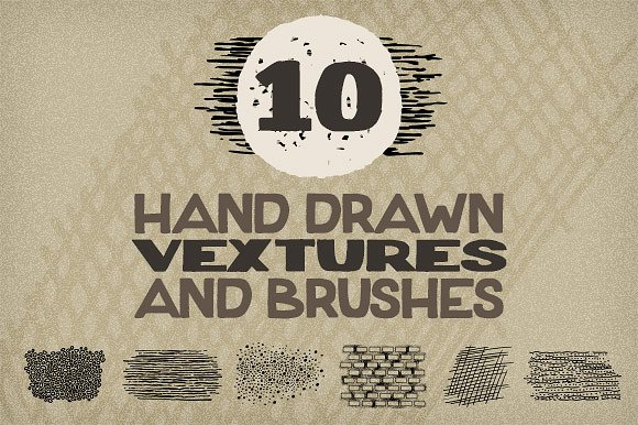 10款手绘花纹纹理&笔刷 10 Hand Drawn Vextures and Brushes