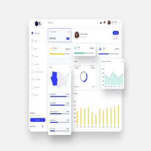 金融类网站后台数据统计界面设计UI模板[日光模式] OFi Finance Dashboard Ui Light – FP