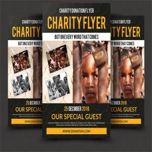 慈善筹款传单人物海报设计模板 Charity Fundraisers Flyer Templates