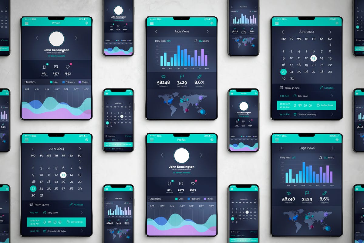 逼真的iPhoneX和iPad设备样机模板 iPhone & iPad X Mockup
