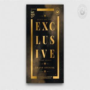 黑金配色奢华海报传单设计模板v14 Black and Gold Flyer Template V14