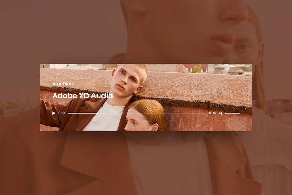 音乐播放器网站小挂件UI设计模板 Audio Player Widget – Adobe XD