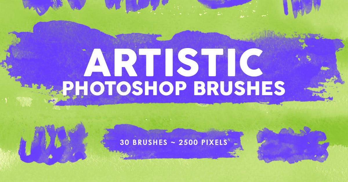 30个高分辨率艺术画笔纹理PS印章笔刷合集v1 30 Artistic Photoshop Stamp Brushes Vol.1