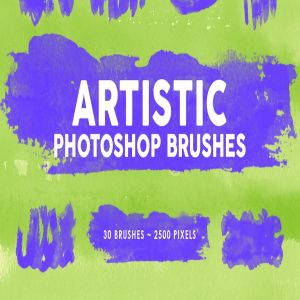 30个高分辨率艺术画笔纹理PS印章笔刷合集v1 30 Artistic Photoshop Stamp Brushes Vol.1