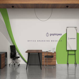 办公室装修效果图企业VI场景样机模板 Office Branding Scene Mockup