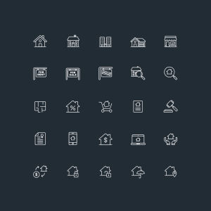 房地产矢量图标设计素材 Real Estate Icons – Illustrator
