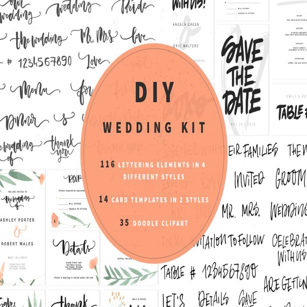 婚礼贺卡祝语diy设计素材diy Wedding Kit 一流设计网