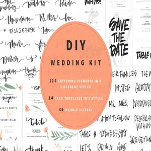 婚礼贺卡祝语DIY设计素材 DIY Wedding Kit