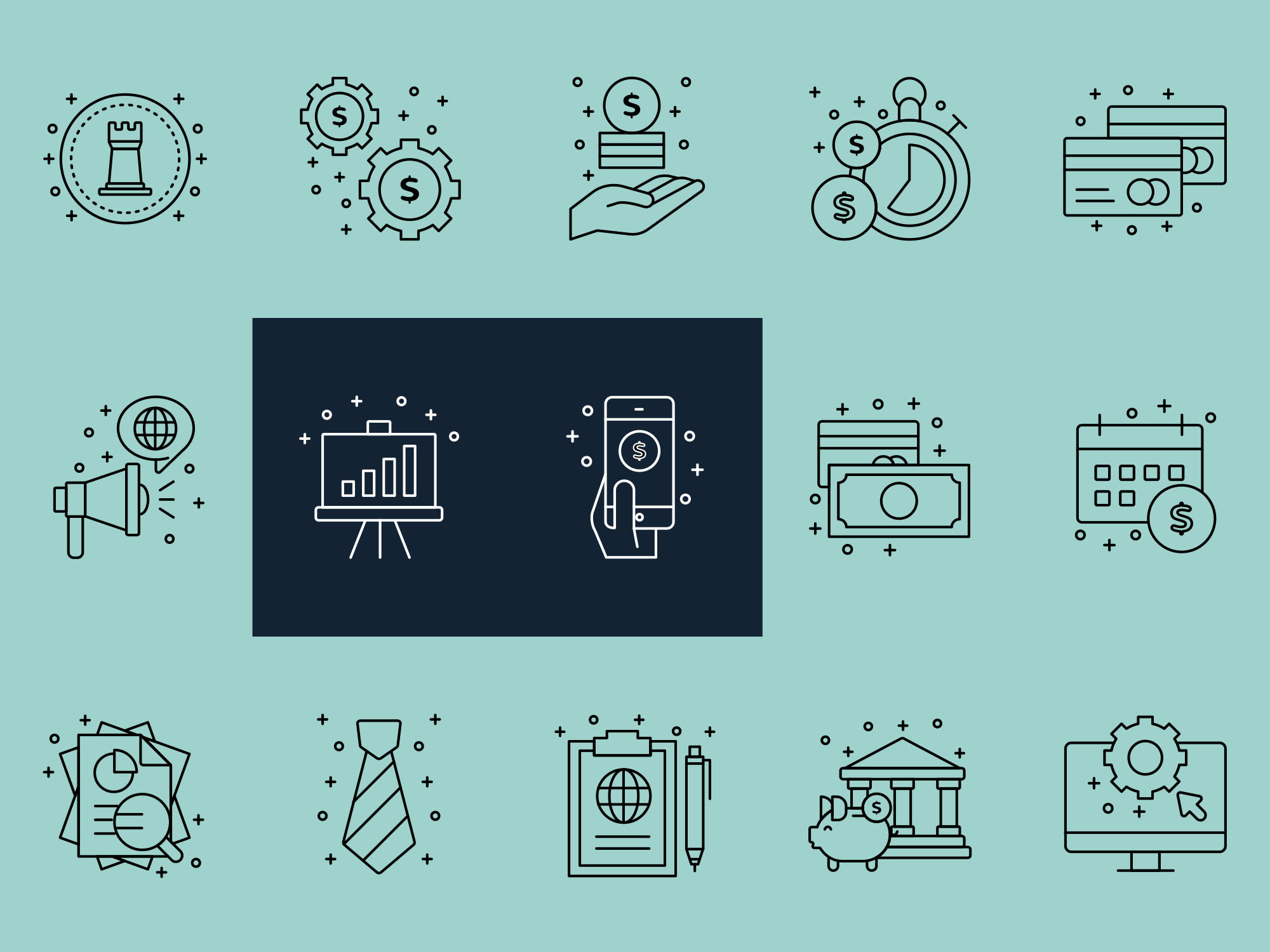 企业业务相关矢量图标素材 Corporate Business Vector Icons
