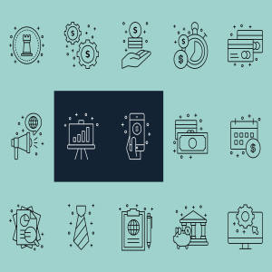 企业业务相关矢量图标素材 Corporate Business Vector Icons
