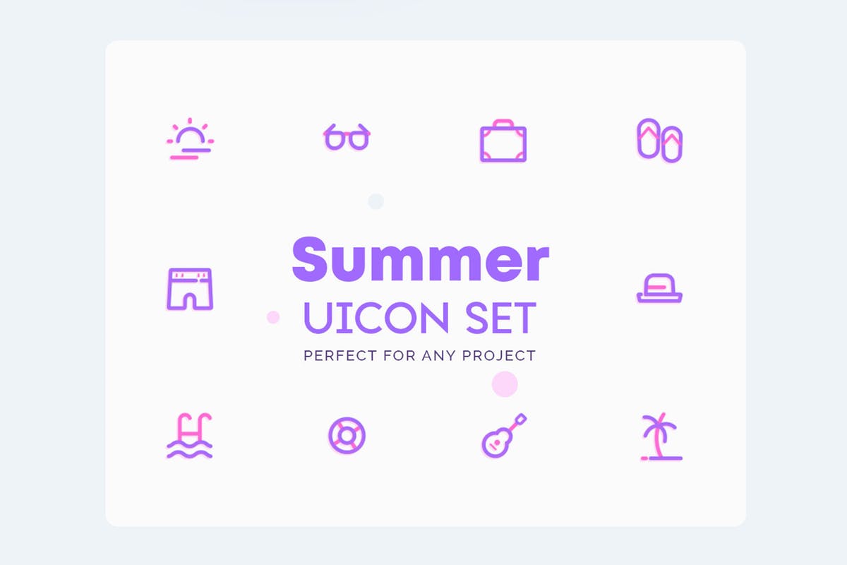 夏天主题UI图标素材 UICON Summer Icons
