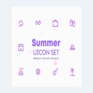 夏天主题UI图标素材 UICON Summer Icons