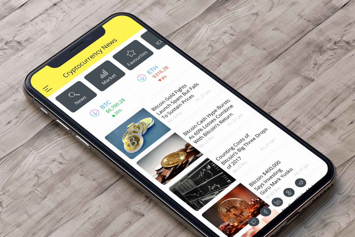 加密货币新闻资讯APP UI套件- H Cryptocurrency News Mobile Ui – H