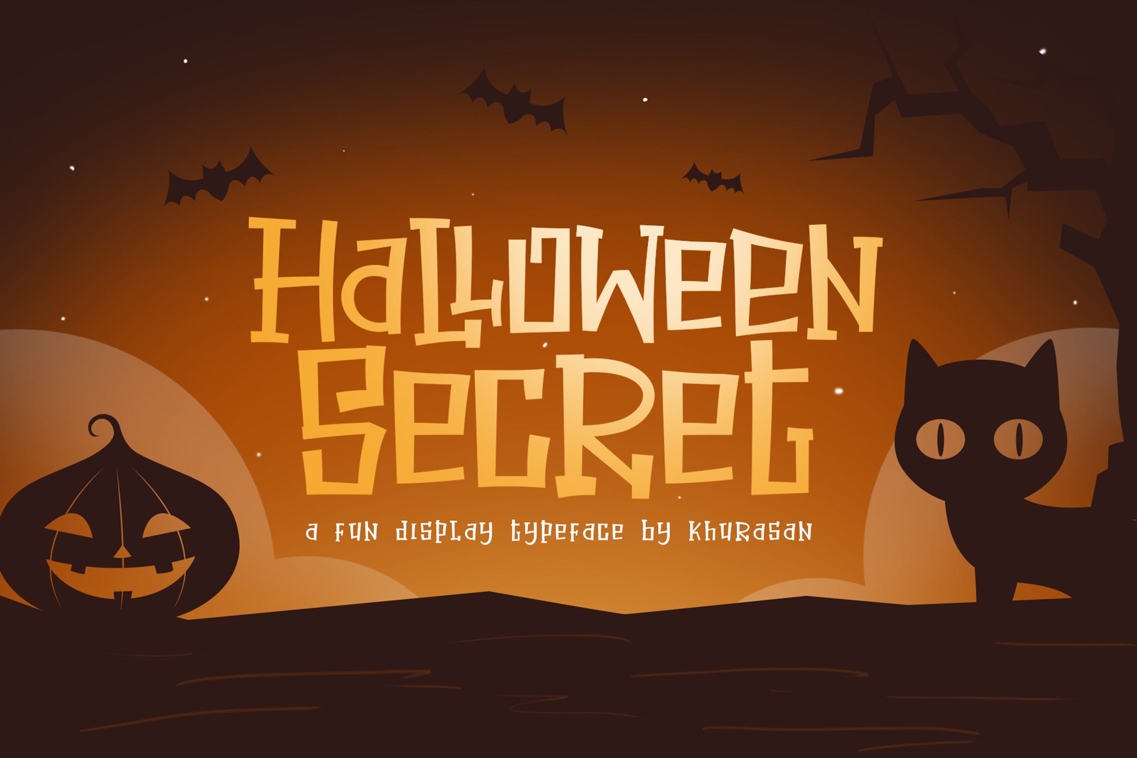 万圣节节日主题无衬线英文设计字体 Halloween Secret