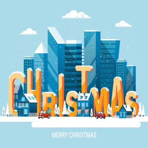 圣诞节&2020新年快乐主题矢量场景插画素材 Merry Christmas and and Happy New Year cards