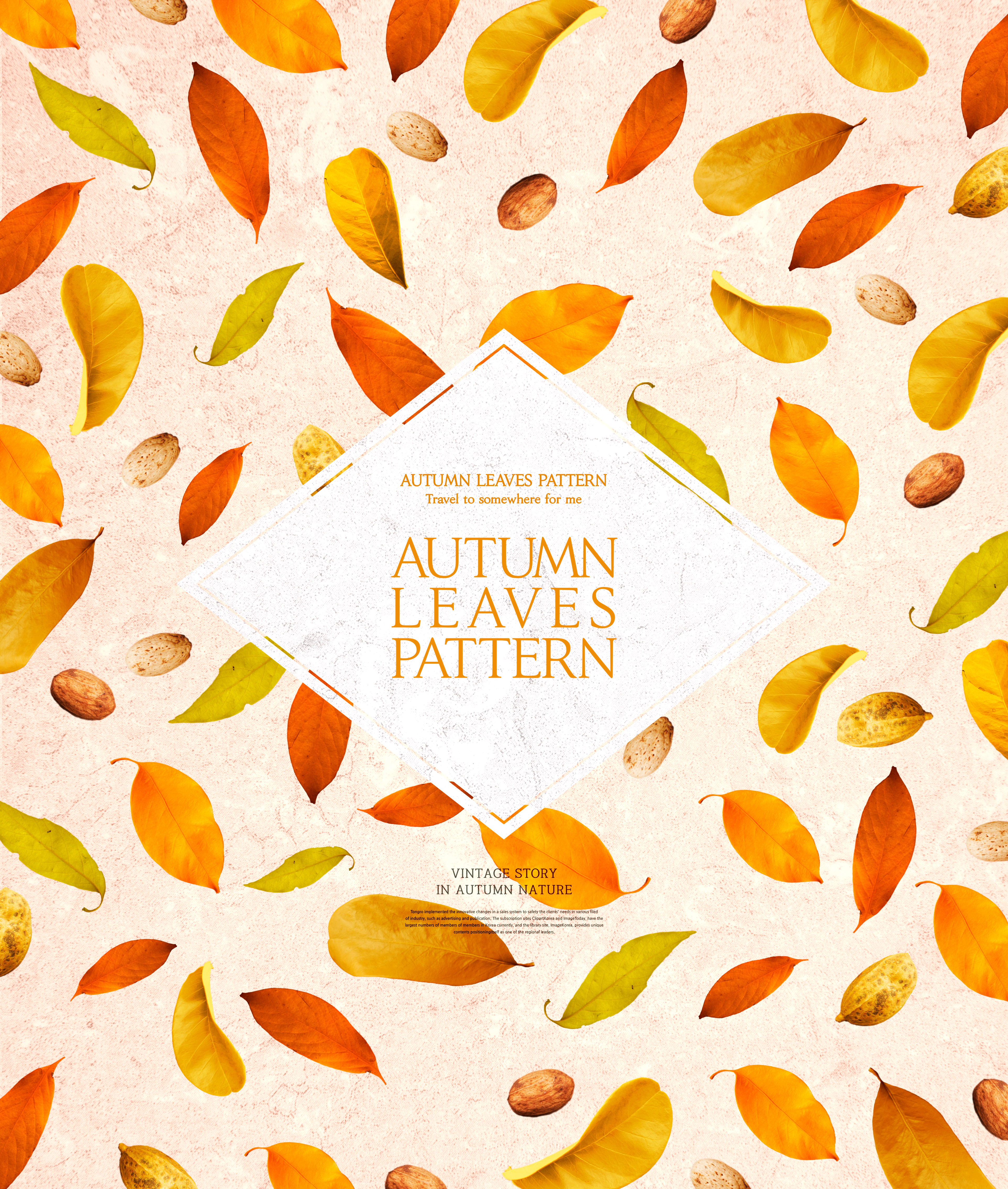 金秋黄叶图案海报图片PSD素材