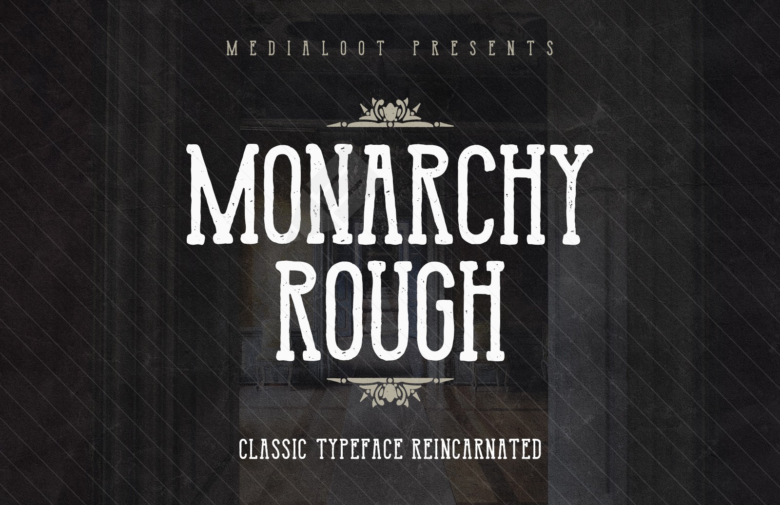 复古英文字体 Monarchy Rough – Condensed Slab Serif