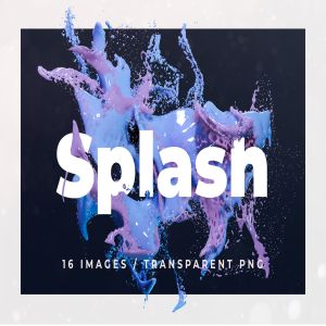 16款彩色液体颜料飞溅图案背景素材 Splash – Fluid Collection