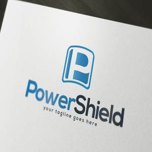电源保护护盾主题Logo模板 Power Shield Logo Template