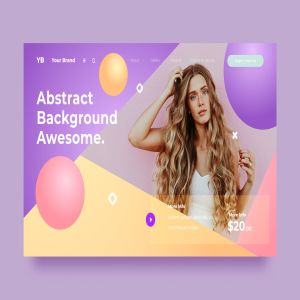 几何彩色图形背景Banner网站着陆页设计模板 SRTP – Abstract Background.43