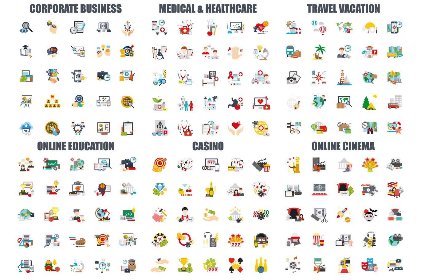 各种行业的简约扁平化图标icon大集合