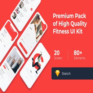 健身APP界面设计UI套件Sketch素材 Gym and Fitness Mobile UI KIT for Sketch
