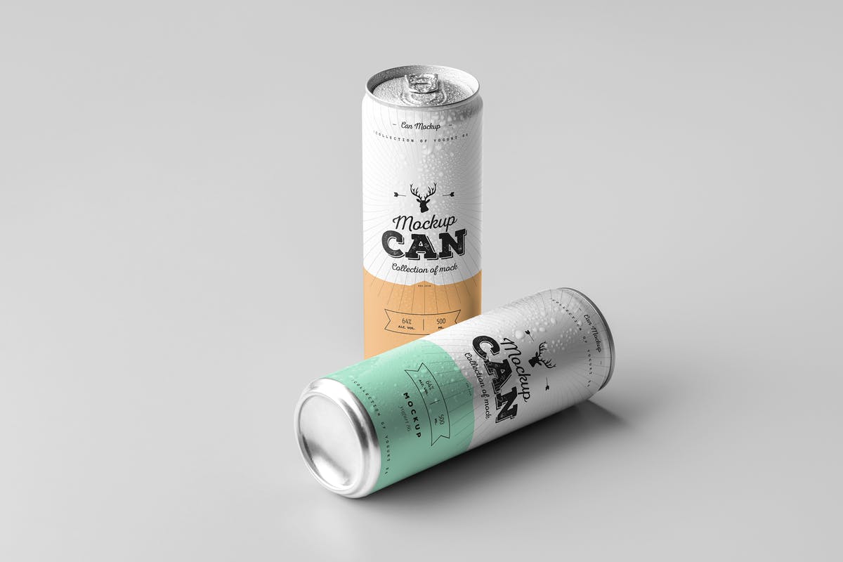 啤酒饮料罐头外观样机模板05 Can Mock-up 5