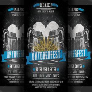 十月啤酒节宣传海报传单设计模板 Oktoberfest Flyer Template