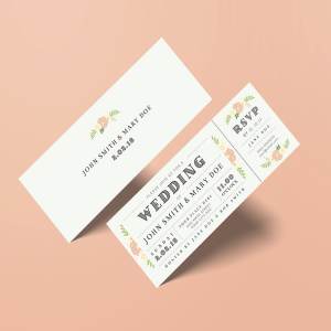 婚礼结婚宴会邀请函PSD模板 Wedding Invitation Ticket