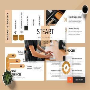 时尚企业主题PPT幻灯片演示模板 Steart – Pitch Deck Powerpoint Presentation