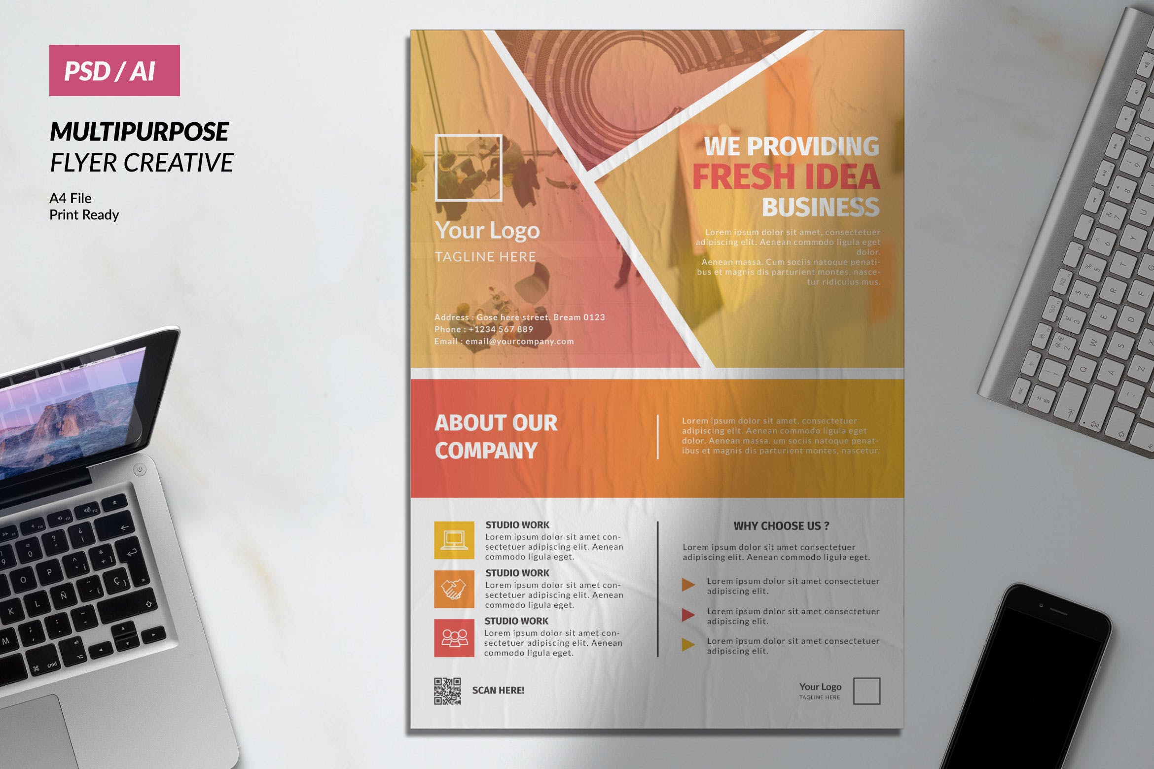 多用途企业公司宣传海报传单设计模板v13 Creative Business Flyer Vol. 13