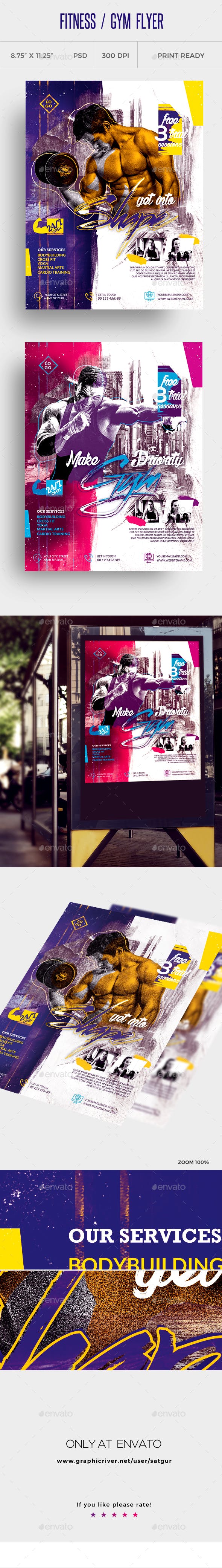 体育健身房业务广告海报传单模板素材下载