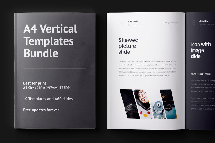 A4尺寸商务产品宣传垂直模板 A4 Vertical Templates Bundle