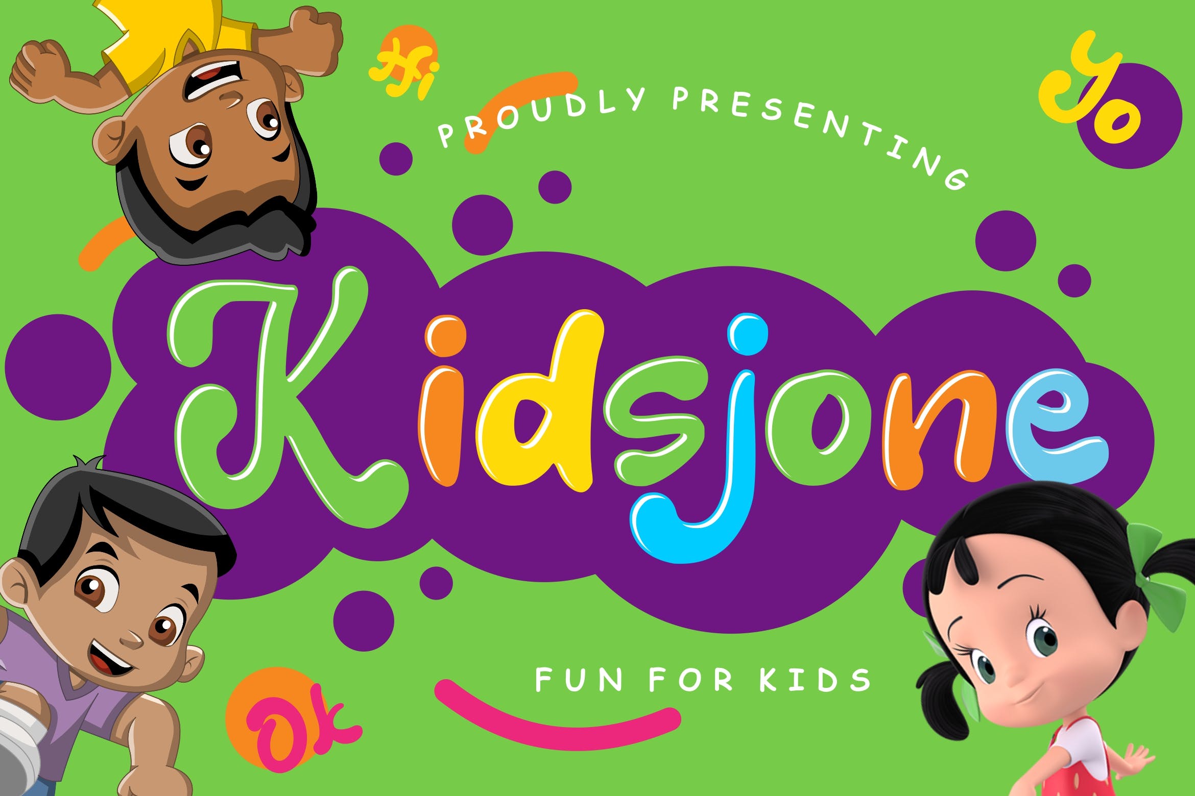 儿童可爱卡通风格印刷设计英文无衬线字体下载 Kidsjone Fun For Kids