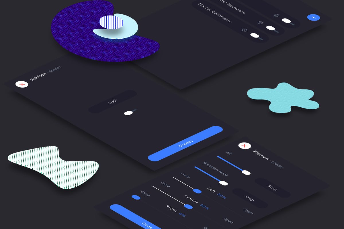 智能家居移动APP应用界面模板 Smart Home Shades Mobile Ui v.2