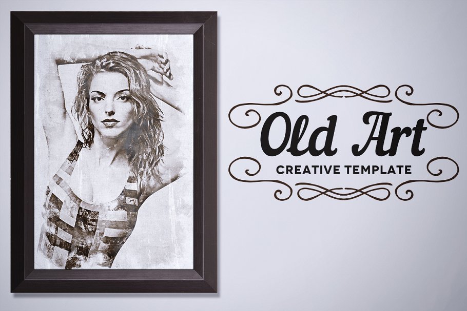 创意复古水彩油画照片效果 Old Art – Creative Template